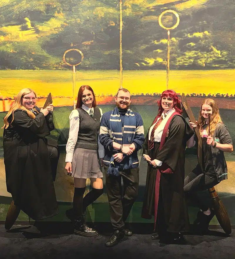 Five friends at Harry Potter: The Exhibition